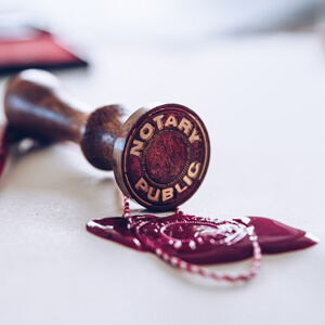 Notary Public Wax Stamp On Power Of Attorney.