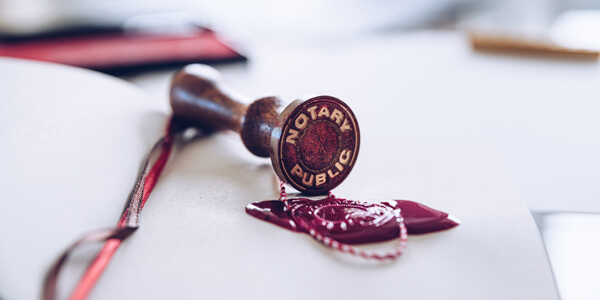 Notary Public Wax Stamp On Power Of Attorney.